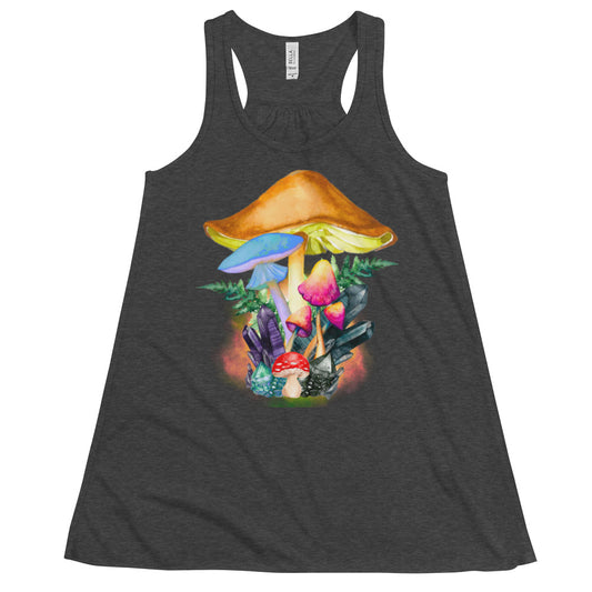 Women's Flowy Racerback Tank - Mushroom Bouquet